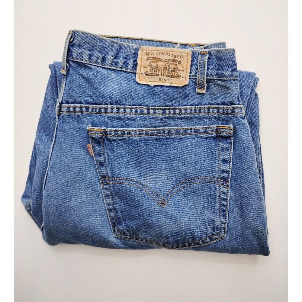 Levis 545‎ Jeans Mens 40x30 Blue Loose Fit Straight Leg USA 90s Brown Tab Y2K